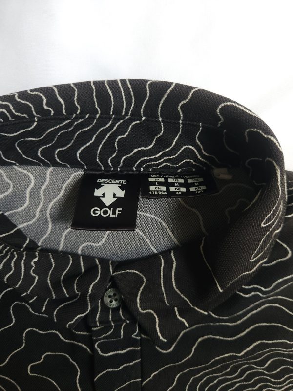 Descente Golf Men Topographic Print Golf Polo Shirt