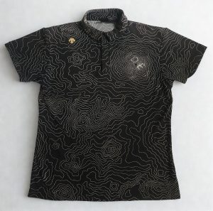 Descente Golf Men Topographic Print Golf Polo Shirt Front View