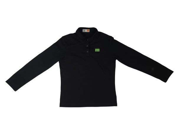 Munsingwear Long Sleeve Women Golf Black Polo Shirt