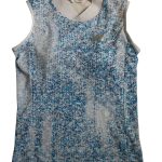 Munsingwear Blue Mozaic Print Women Sleeveless Golf Shirt
