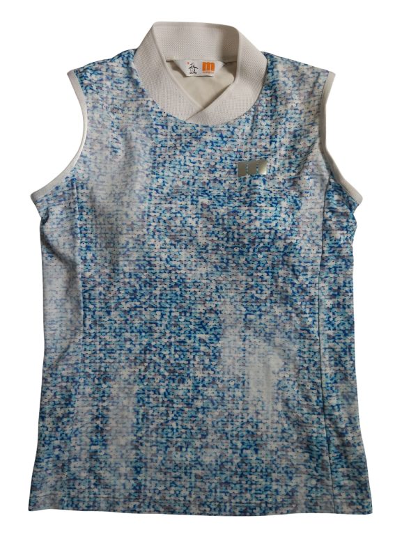 Munsingwear Blue Mozaic Print Women Sleeveless Golf Shirt