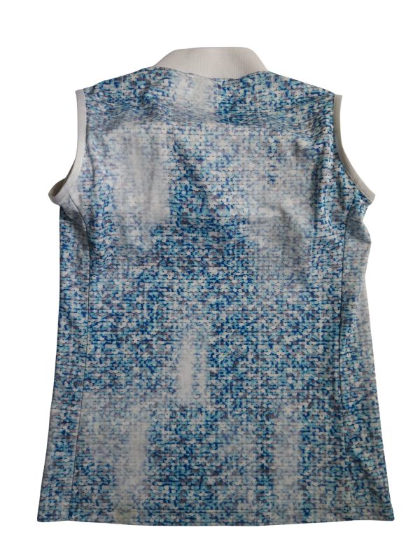 Munsingwear Blue Mozaic Print Women Sleeveless Golf Shirt